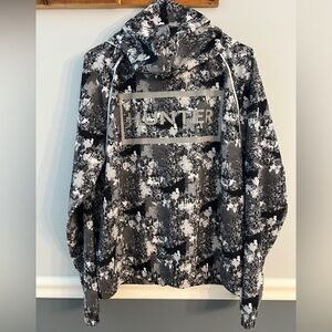 Hunter Target Lightweight Hooded Windbreaker Jacket Gray Camo Size M (W146)